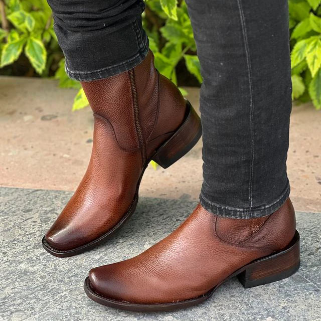 Ensemble de bottes en cuir véritable pour homme Maverick 2.0 + 3 cadeaux : ceinture, chapeau et portefeuille