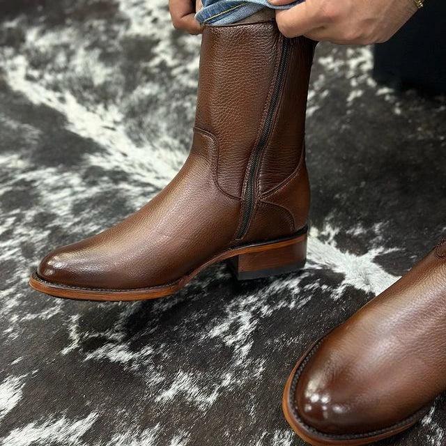 Ensemble de bottes en cuir véritable pour homme Maverick 2.0 + 3 cadeaux : ceinture, chapeau et portefeuille