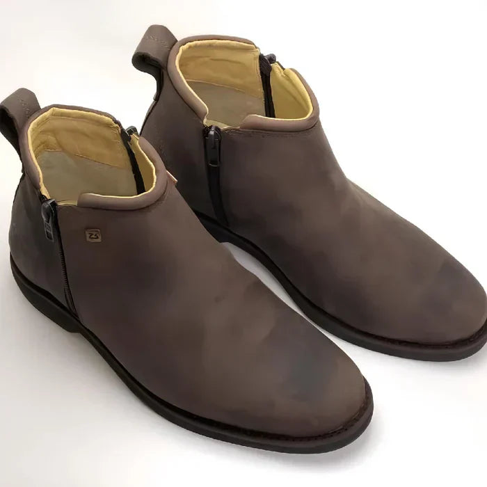 Ensemble de bottes orthopédiques décontractées Zavu pour homme en cuir véritable + 3 cadeaux gratuits : ceinture, casquette et portefeuille