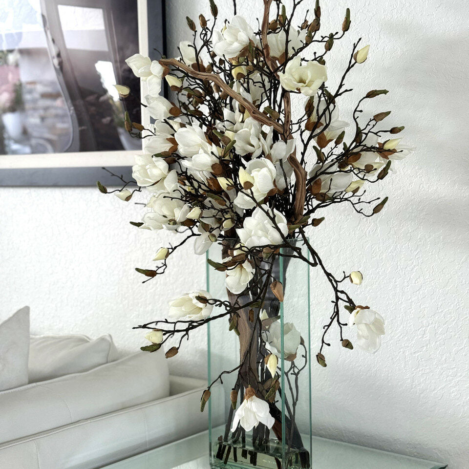 Verre Magnólias Brancas dans Casa Moderna Tall 20″