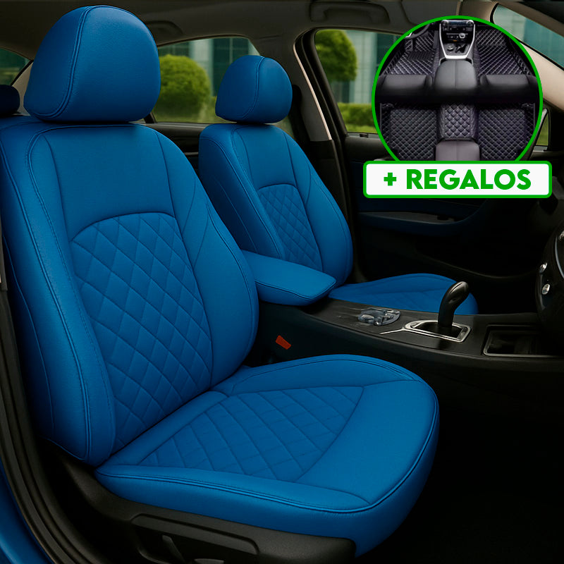 Funda para Asiento de Auto Autarka en Cuero Legítimo Universal + REGALO: Alfombra Completa