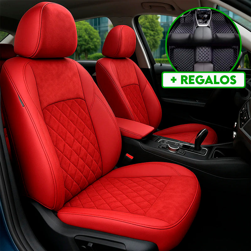 Funda para Asiento de Auto Autarka en Cuero Legítimo Universal + REGALO: Alfombra Completa