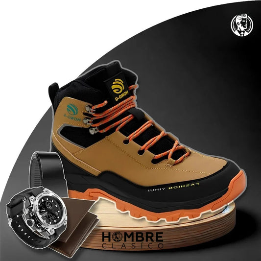 Kit Bota Masculina Safety en 100% Cuero Legítimo (Impermeable y Antideslizante) + 3 REGALOS Limitados