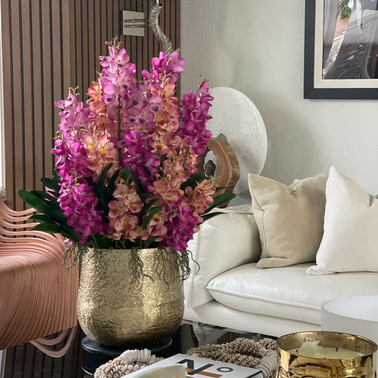 Cuenco grande Delaney con orquídeas mokara mixtas