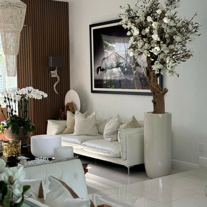 Magnolia blanc en verre Saint-Tropez beige vif