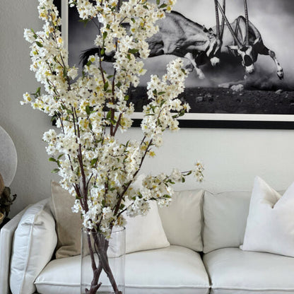 Flores de cerezo en un cilindro de vidrio de 16″