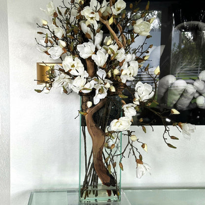Verre Magnólias Brancas dans Casa Moderna Tall 20″