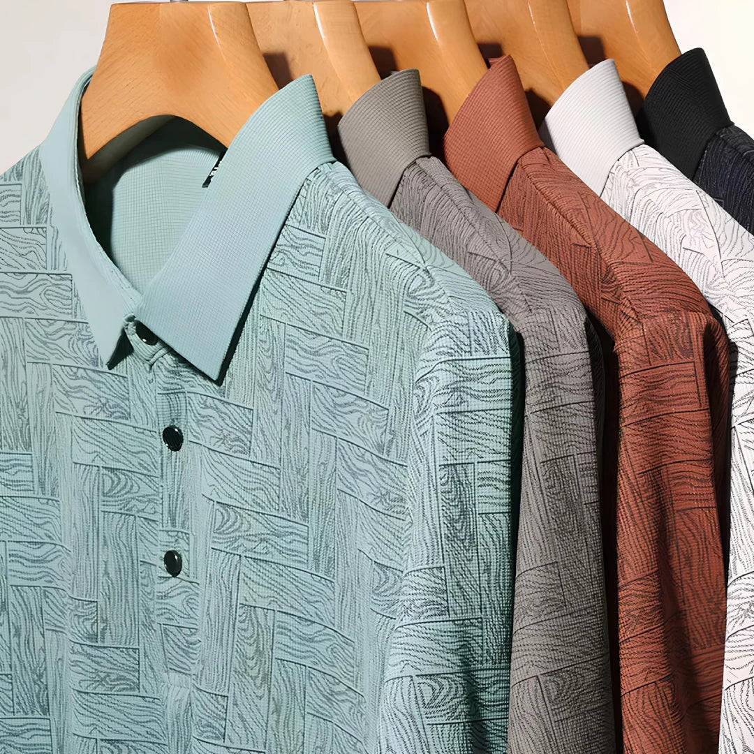 [Pague 2, Lleve 3] Kit de Camisas Polo Vex Texturizada de Seda Hielo + REGALOS: 3 Pantalones Cortos, Reloj y Gafas