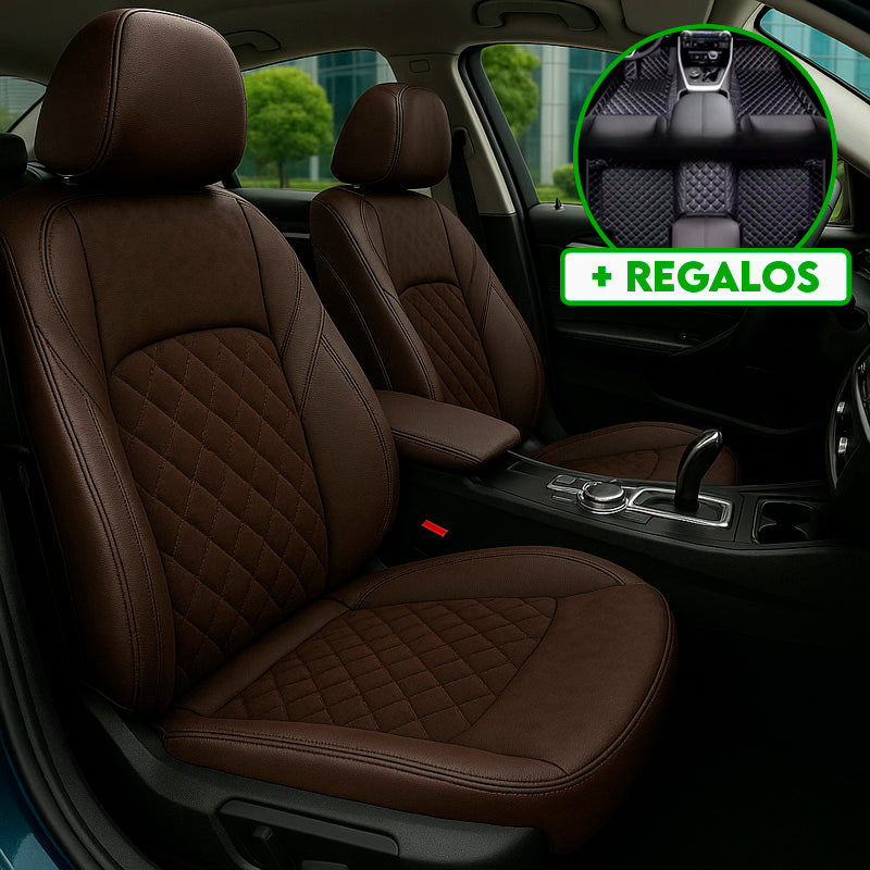 Funda para Asiento de Auto Autarka en Cuero Legítimo Universal + REGALO: Alfombra Completa